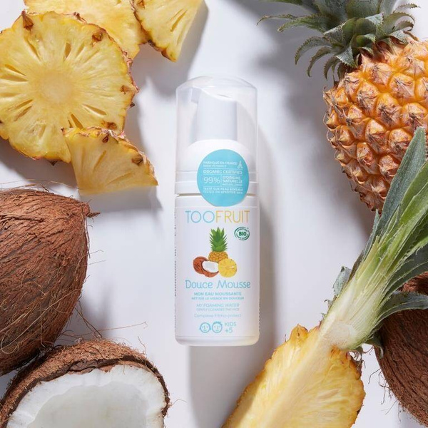 Delikatna pianka do mycia twarzy dla dzieci,  ANANAS I KOKOS, oczyszczająca, dla wszystkich rodzajów skóry, 100ml, Toofruit