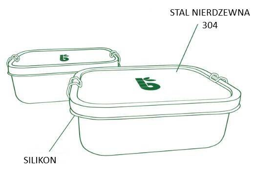 Lunchbox ze stali nierdzewnej, bez BPA, pojemność 800 ml, Bambaw