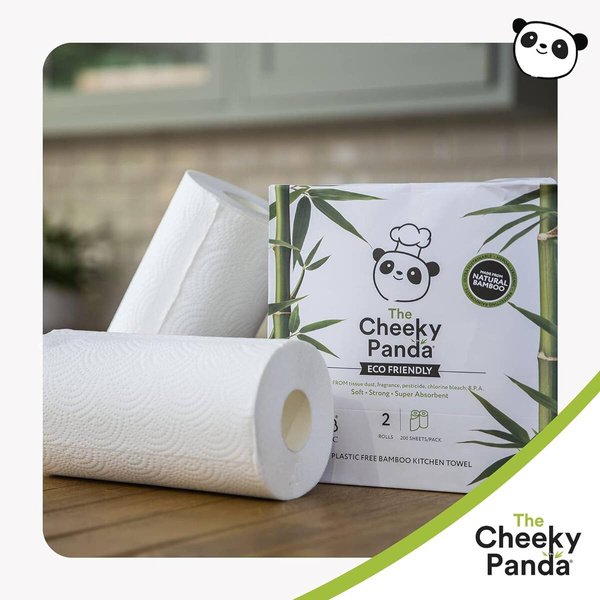 Bambusowe ręczniki kuchenne, 2 rolki, The Cheeky Panda.