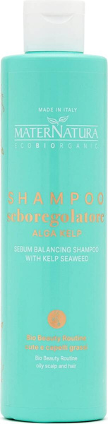 Szampon regulujący wydzielanie sebum z algami Kelp, AIAB, 250 ml, MaterNatura