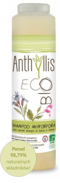Szampon przeciwłupieżowy, bardzo delikatny, certyfikowany, ECO BIO, 250 ml, Anthyllis, Pierpaoli