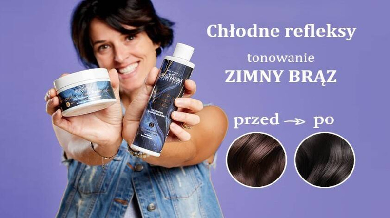 Maska tonująca ZIMNY BRĄZ, podkreśla chłodne odcienie, z lukrecją, 200 ml, MaterNatura
