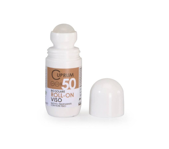 Bio krem przeciwsłoneczny do twarzy i ciała, SPF50, Roll-on, AIAB, 50 ml, Cuprum Line, Beba