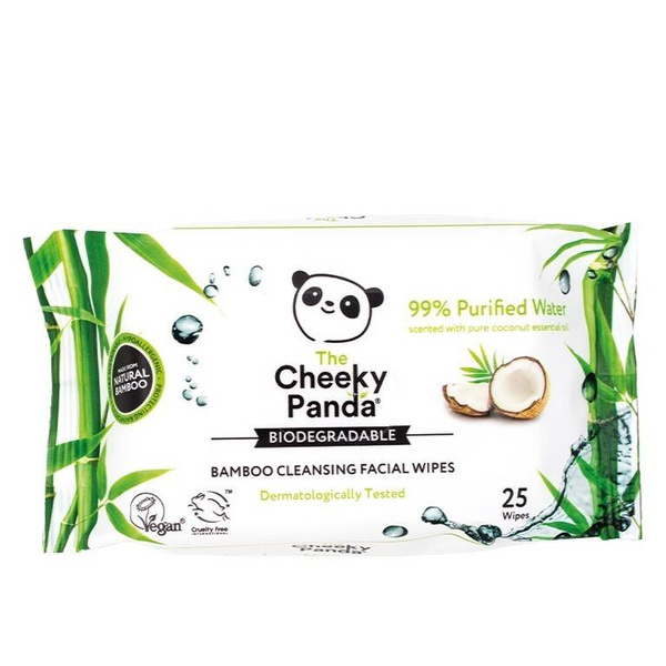 Chusteczki do demakijażu, kokosowe, 25 szt., The Cheeky Panda