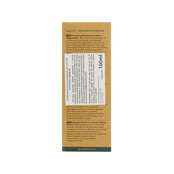 Georganics, Olej do płukania ust, English Peppermint, 100 ml