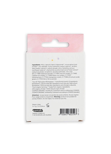 Zestaw 3 delikatnych, perłowych cieni do powiek, LATO, Cosmos Organic, Namaki