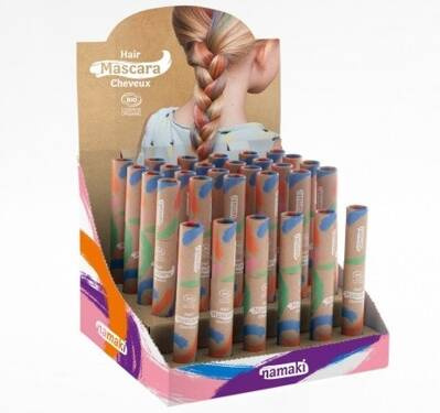 Stand kartonowy z maskarami do malowania włosów, 24 x maskara + 6 x tester, Namaki