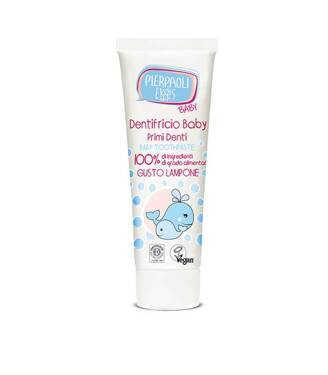 Pasta do pierwszych ząbków dla dzieci, 100 % jadalnych składników, malinowa z wyciągiem z rumianku, 75 ml, Pierpaoli Ekos Baby