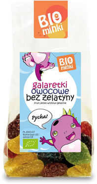 Galaretki owocowe bez żelatyny, bezglutenowe, BIO, 100 g, Biominki