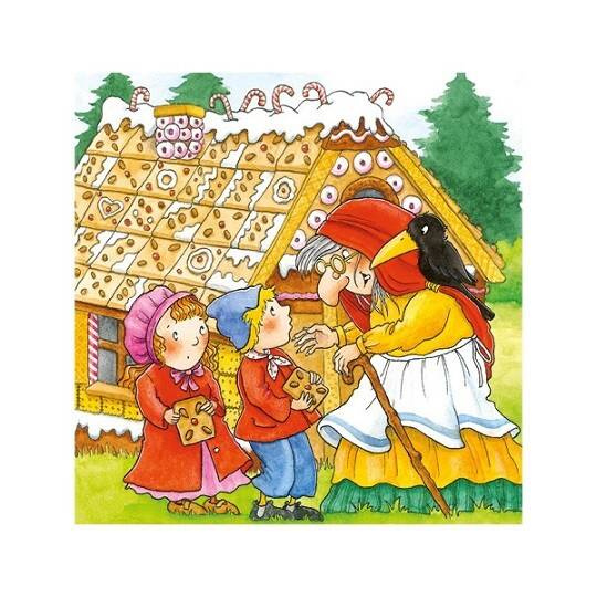Układanka drewniana, sześcienne klocki, Baśnie, 6 obrazków, Goki