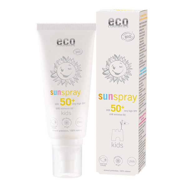 Spray na słońce SPF 50+ dla dzieci, z granatem i olejem z pestek maliny, ECOCERT, 100 ml, Eco Cosmetics