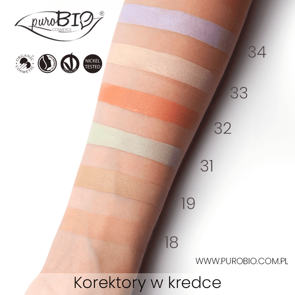 Korektor Concealer, 19 "Oliwkowa zieleń", 2,3g, PuroBIO
