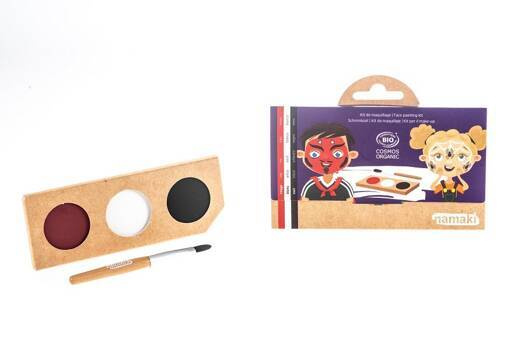 Farby do malowania twarzy DIABEŁ i PAJĄK, Zestaw do makijażu dla dzieci, 3x2,5 g, COSMEBIO, Namaki