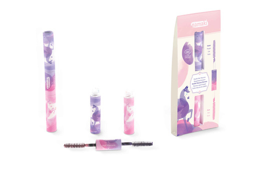 Podwójna maskara do malowania włosów, RÓŻOWO-FIOLETOWA, 2x3,5 ml, COSMOS ORGANIC, Namaki