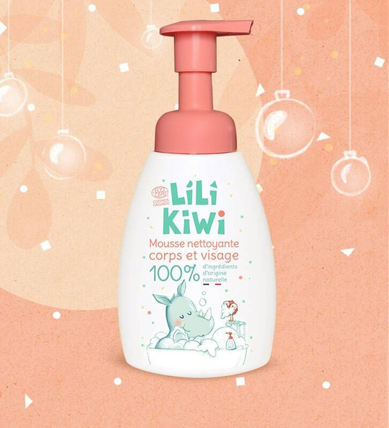 Naturalna pianka do mycia twarzy i ciała, Truskawka, dla dzieci, Cosmos Organic, 250ml, LiLiKiWi