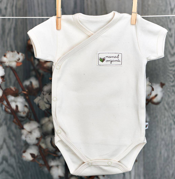 Nanaf Organic, BASIC, Body kimono z krótkim rękawem, naturalne
