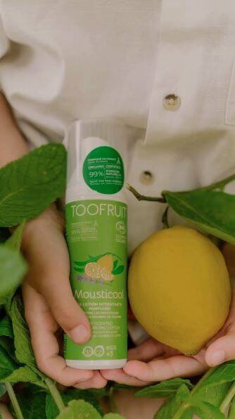 Balsam nawilżający dla dzieci z olejkami eterycznymi, CYTRYNĄ i KATALPĄ, redukuje ilość ukąszeń owadów, 100 ml, Toofruit
