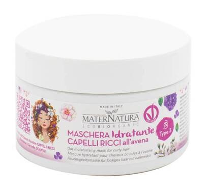 Nawilżająca maska do włosów kręconych, z owsem, typ włosów 3A - 3B - 3C, 200 ml, Maternatura