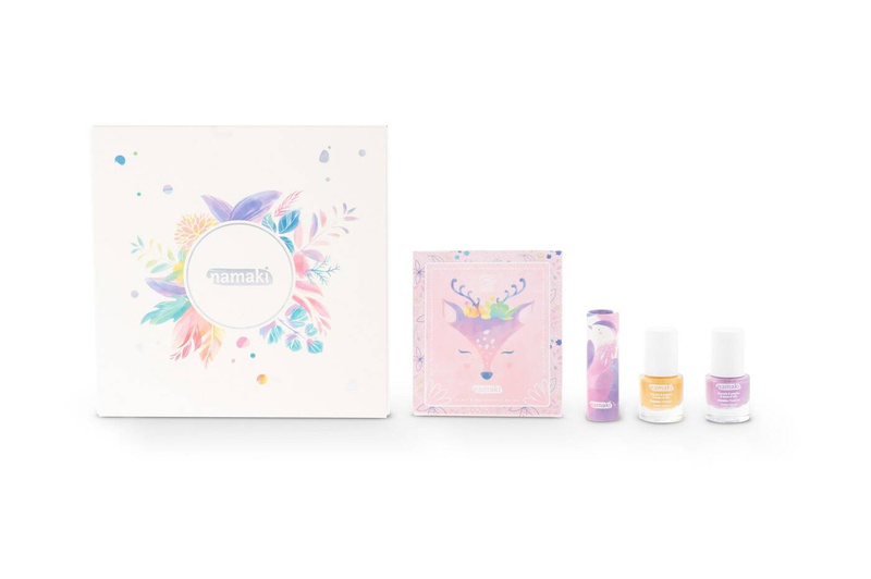 Zestaw do makijażu dla dzieci MOJE MAGICZNE KRÓLESTWO: paleta 7 cieni do powiek, 2 lakiery do paznokci, balsam do ust, Namaki