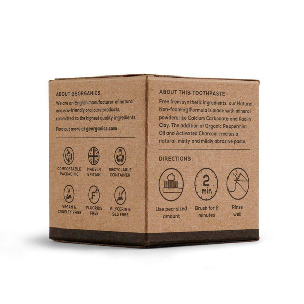 Georganics, Mineralna pasta do zębów w słoiku Activated Charcoal, 120ml