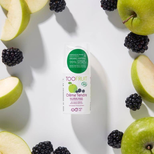 Delikatny krem nawilżający dla dzieci, JABŁKO I JEŻYNA, do skóry normalnej, 30ml, Toofruit