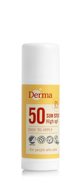 Sztyft słoneczny SPF 50, hipoalergiczny, certyfikowany, 18ml, Derma Sun