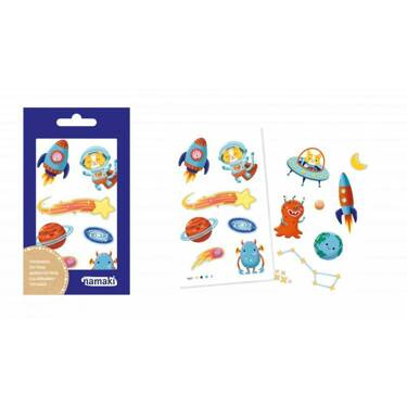 Tatuaże dla dzieci Tattooki - bezpieczne, kolorowe, zmywalne, MIĘDZYGALAKTYCZNE ŚWIATY, Namaki