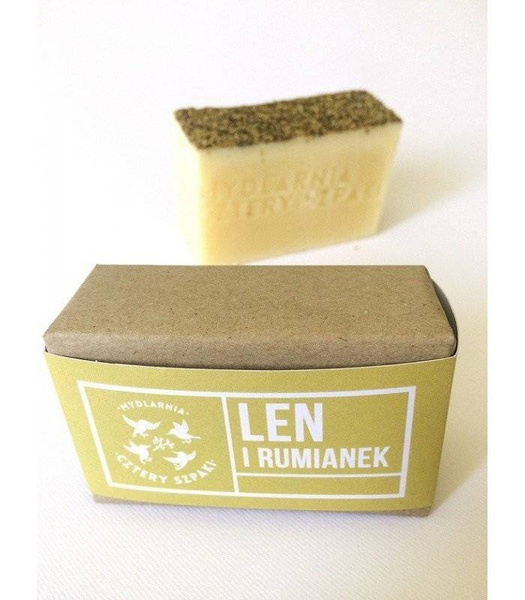 Cztery Szpaki, Naturalne mydło, Len i Rumianek, 110 g