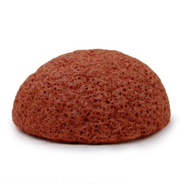 Gąbka Konjac do twarzy z dodatkiem Francuskiej glinki czerwonej, aż 6,3 - 8 cm średnicy, Bebevisa