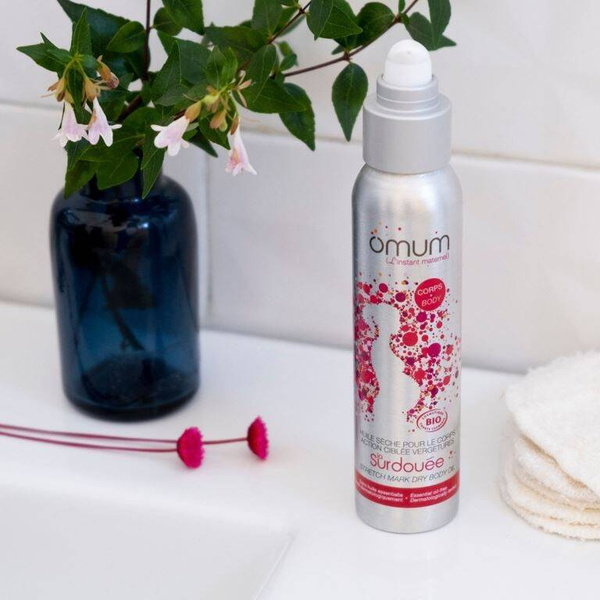Suchy olejek do ciała zapobiegający rozstępom, dla kobiet w ciąży i karmiących, OBDAROWANA, Cosmebio, 100 ml, Omum