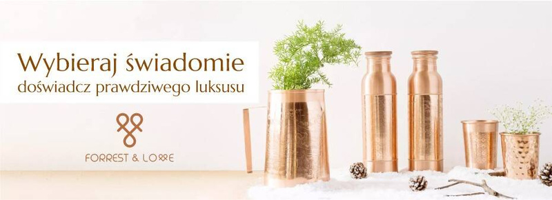 Kubek z młotkowanej miedzi, na wodę, 300 ml, Forrest and Love