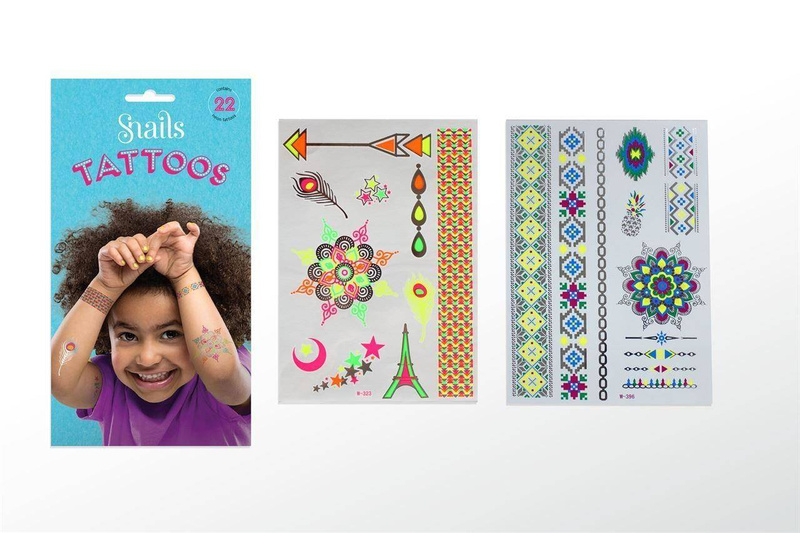 Snails, Tatuaże do ciała dla dzieci, Neon, neonowe, 22 szt.