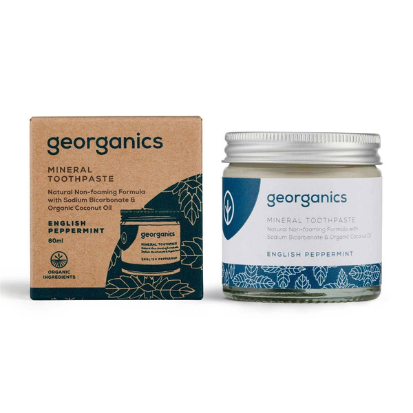 Georganics, Mineralna pasta do zębów w słoiku English Peppermint, 120ml