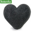 Gąbka Konjac do twarzy, Serce, z dodatkiem z węgla bambusowego, aż 6,7 - 8,5 cm, Bebevisa