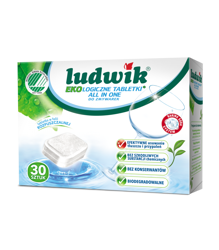 Ekologiczne tabletki do zmywarki, Nordic Ecolabel, 30 szt, Ludwik