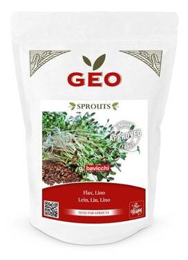 Len - nasiona na kiełki GEO, certyfikowane, DUŻE OPAKOWANIE, 300g, Bavicchi (ZLN0108)