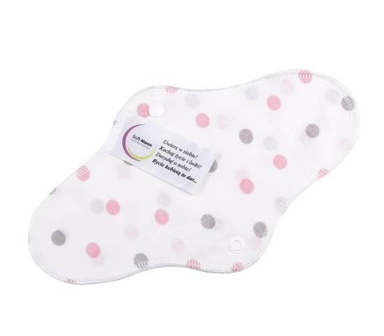 Wielorazowa wkładka higieniczna MAXI, CZARNE SERDUSZKA, bawełna organiczna, podwójny nadruk, SOFT MOON