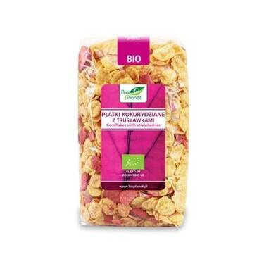 PŁATKI KUKURYDZIANE Z TRUSKAWKAMI BIO 250 g - BIO PLANET