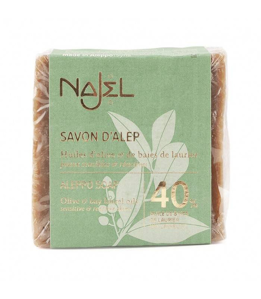 Mydło z Aleppo, 40% oleju laurowego, 60% oliwy z oliwek, 185 g, Najel
