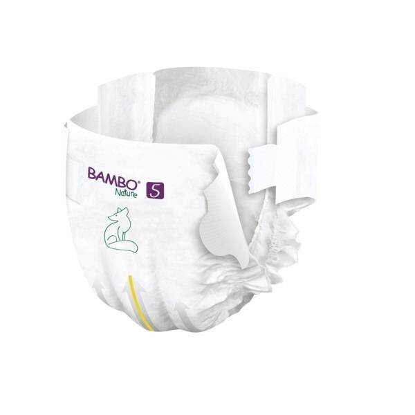 Pieluszki ekologiczne jednorazowe (5) XL, 12-18 kg, 22 szt., Bambo Nature