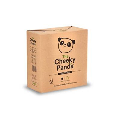 Bambusowy papier toaletowy trzywarstwowy, opakowanie PLASTIC FREE, 4 rolki, The Cheeky Panda