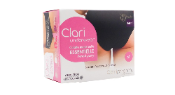 Majtki menstruacyjne ClariUnderwear, bawełna organiczna, czarne, REGULAR FLOW, rozmiar M, Claripharm