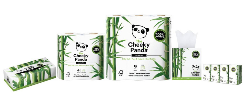 Bambusowe chusteczki do twarzy, uniwersalne, pudełko płaskie, 80 szt., The Cheeky Panda
