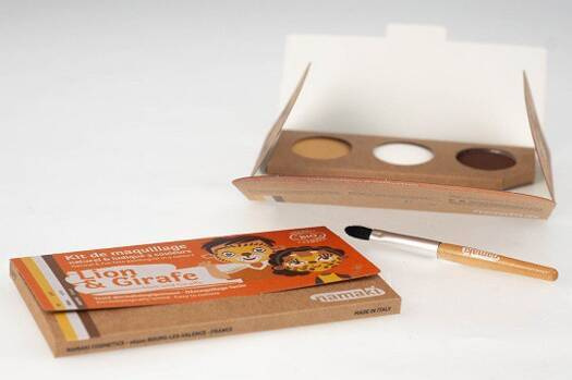 Farby do malowania twarzy LEW i ŻYRAFA, Zestaw do makijażu dla dzieci, 3x2,5 g, COSMEBIO, Namaki