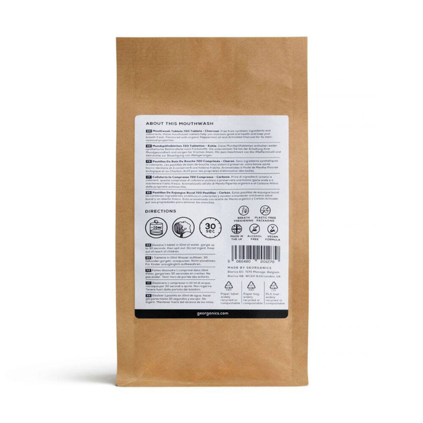 Georganics, Naturalne tabletki do płukania jamy ustnej Activated Charcoal, 720 tabletek