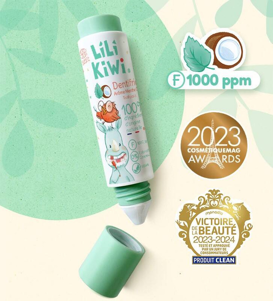 Pasta do zębów dla dzieci, naturalna, z fluorem - 1000ppm, aromat słodkiej mięty i kokosa, Cosmos Natural, 30ml, LiLiKiWi