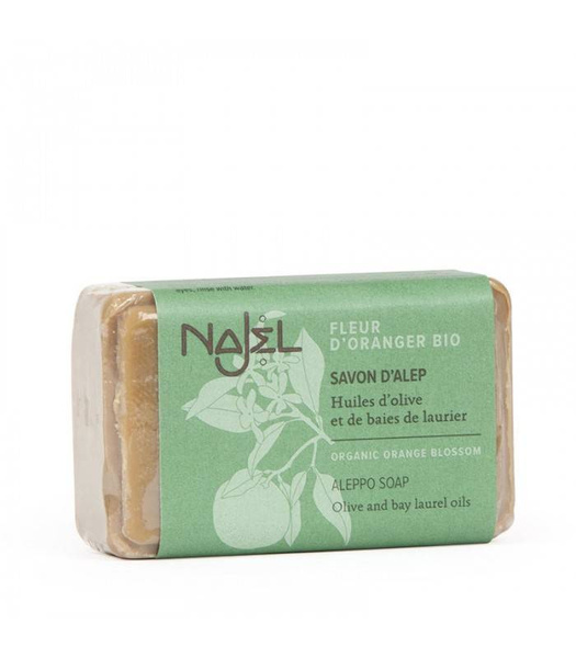 Mydło z Aleppo z wodą z kwiatów pomarańczy bio, 100 g, Najel