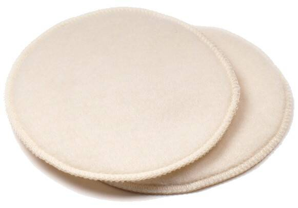 Wielorazowe wkładki laktacyjne z wełny merynosów, 100% czysta, organiczna wełna, LANACare, Rozmiar S, średnica 15 cm, 1 para