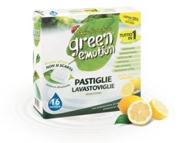 Tabletki do zmywarek, ekologiczne, CYTRYNOWE, 16 sztuk, Green Emotion