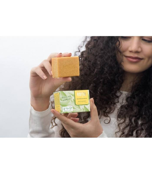 Szampon w kostce, odżywczy, z olejem jojoba i olejem arganowym, AIAB, 80 g, Anthyllis